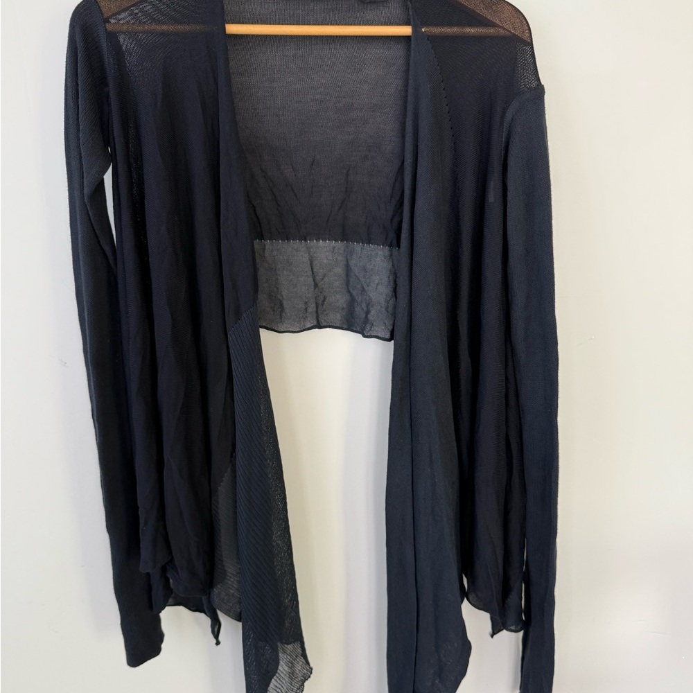 Vintage EUC Rick Owens Sheer Black Wrap Made in Italy - 42 Cotton Viscose